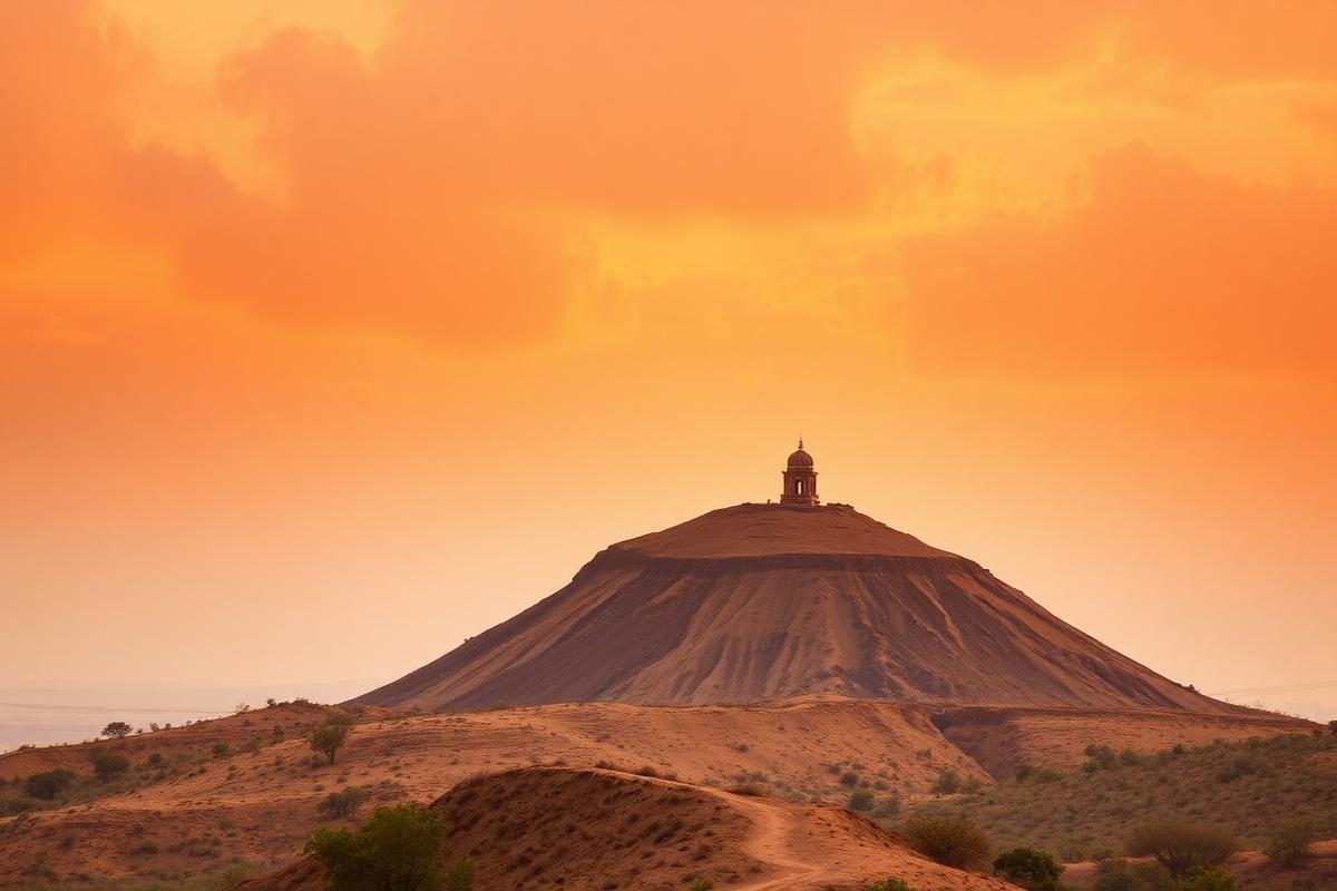 Dhosi Hill silhouette at sunset